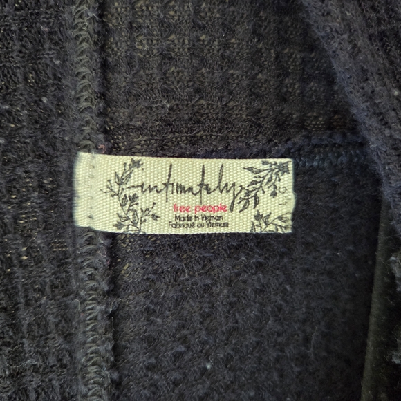 Free People Black Top V-Neck Long John Style - Picture 3 of 3